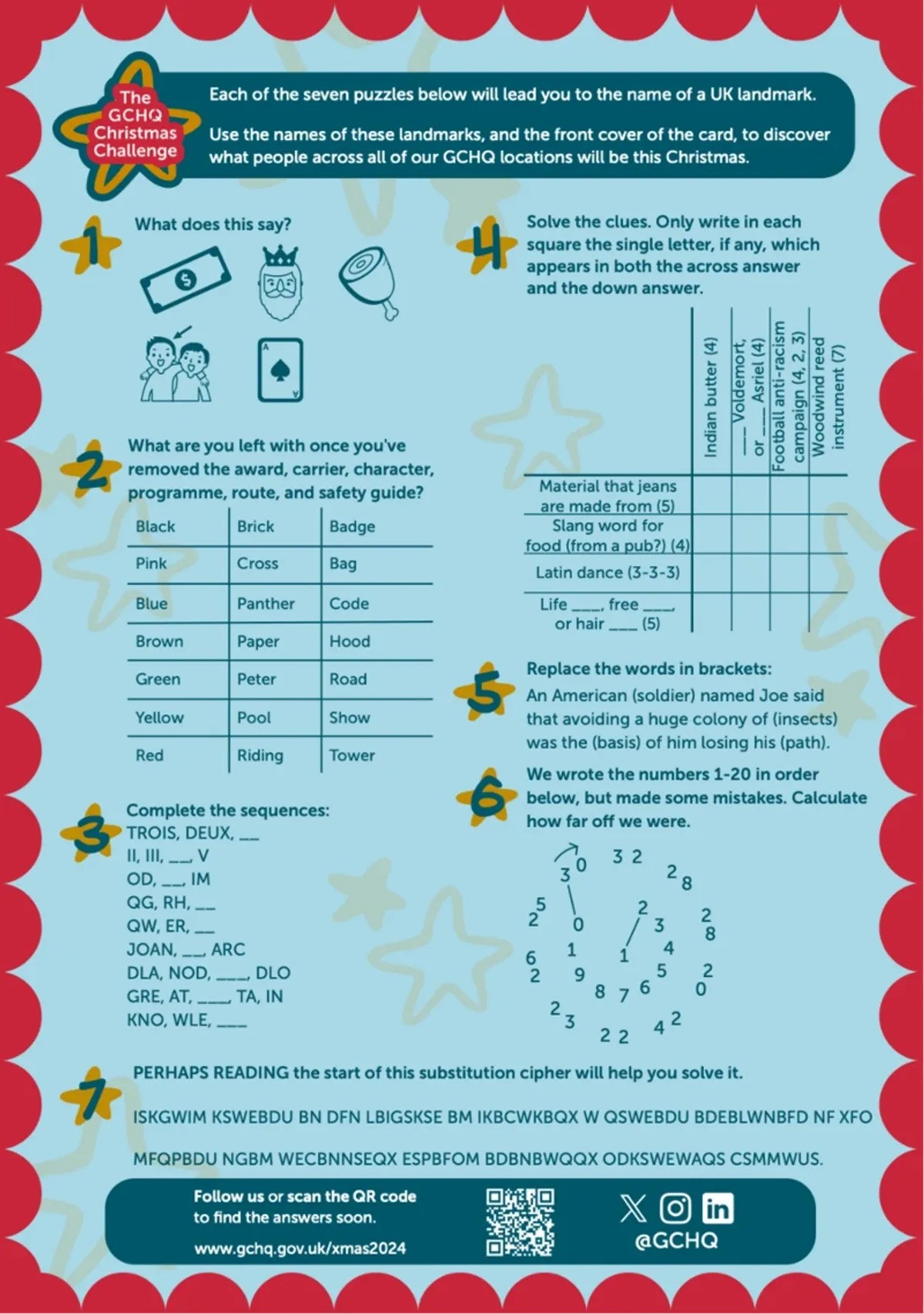 GCHQ Christmas puzzles GCHQ Christmas puzzles