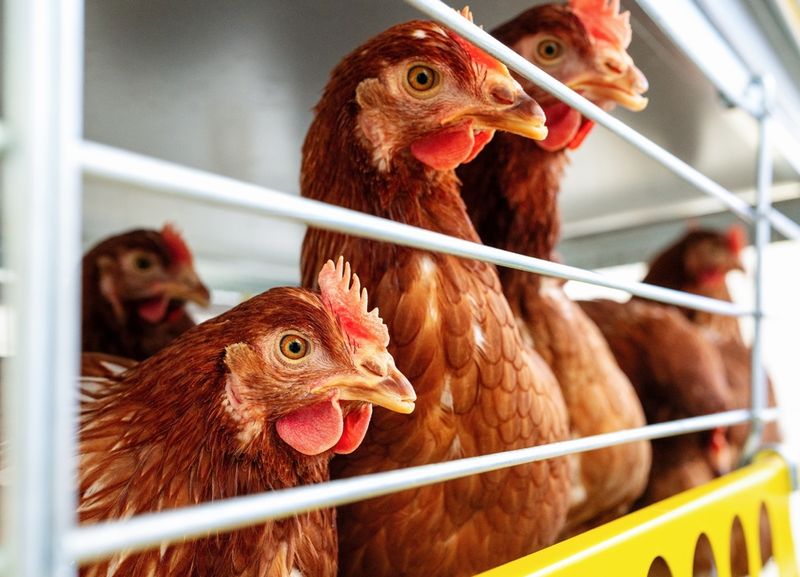 Chickens in lockdown.