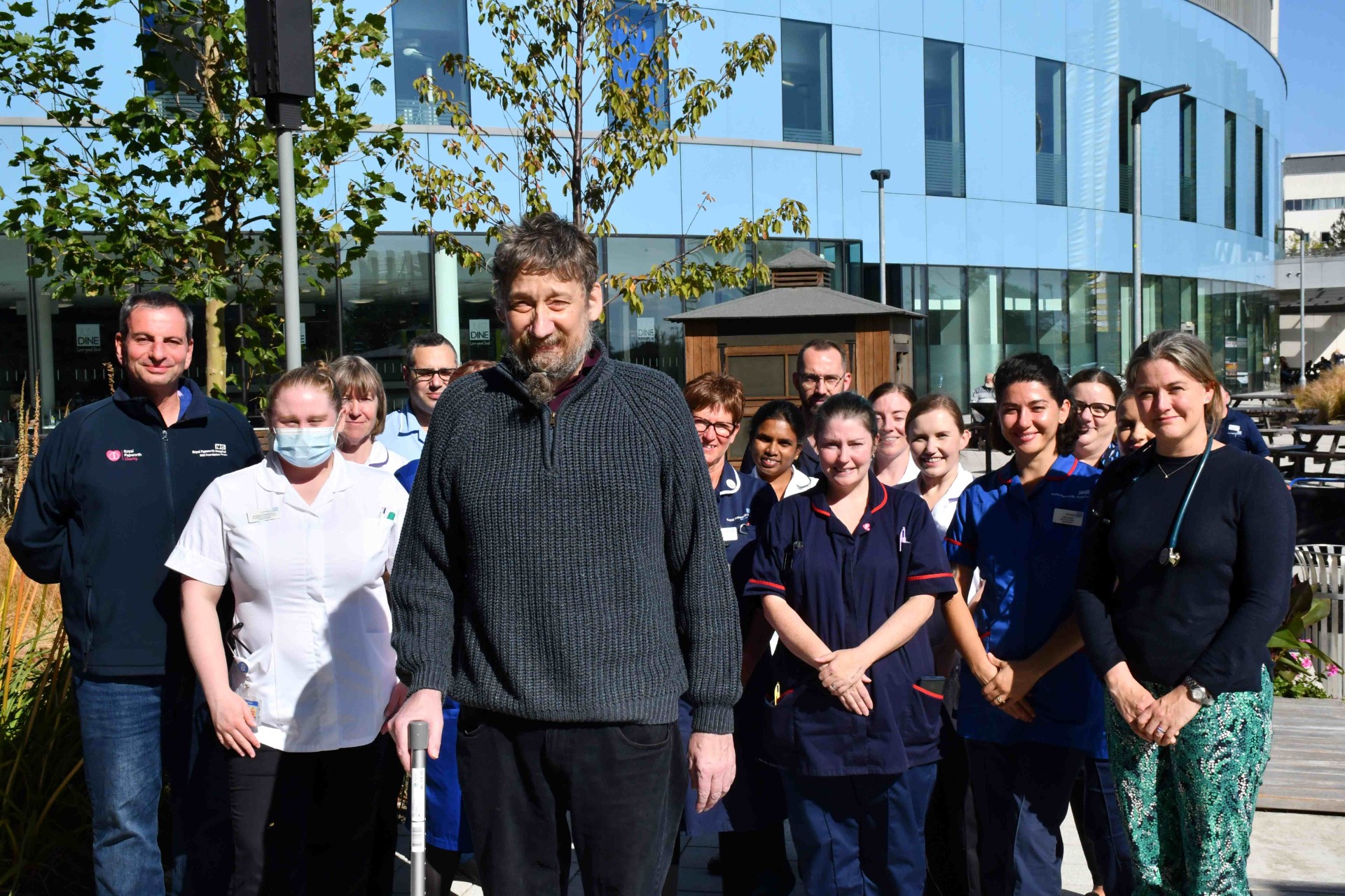 Patient Daniel Evans-Smith pictured in September 2024 with some of the NHS staff who were caring for him. Patient Daniel Evans-Smith pictured in September 2024 with some of the NHS staff who were caring for him.