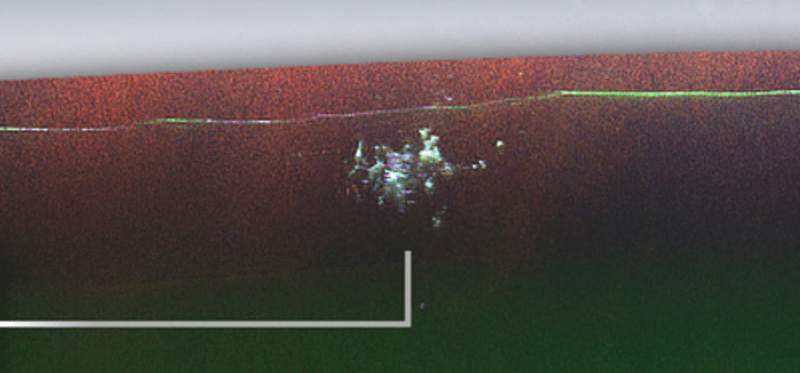 Traces of Camp Century seen below the Greenland Ice Sheet picked up by radar.