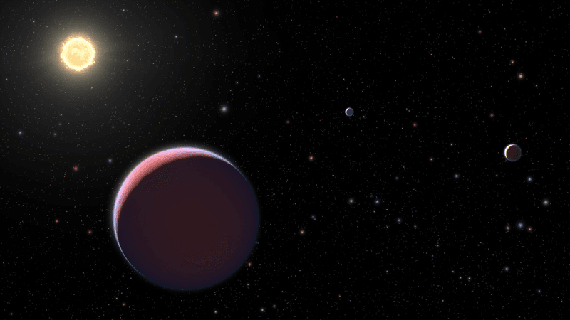 Kepler-51 and its three inner superpuffy planets, including the least dense planet ever found, with the fourth planet out of view.